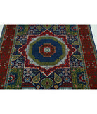 Gulshan 4'0'' X 5'9'' Power-Loomed Wool-Bamboo Silk Rug 4'0'' x 5'9'' (120 X 173) / Blue / Red