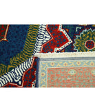 Gulshan 4'0'' X 5'9'' Power-Loomed Wool-Bamboo Silk Rug 4'0'' x 5'9'' (120 X 173) / Blue / Red