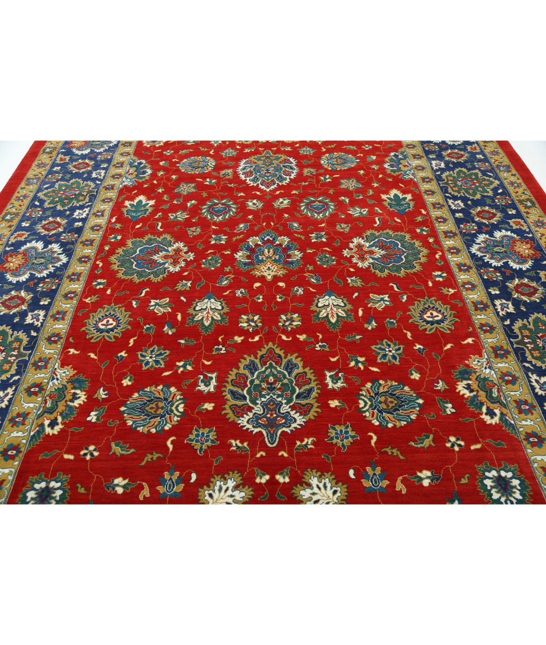 Gulshan 8'10'' X 12'3'' Power-Loomed Wool-Bamboo Silk Rug 8'10'' x 12'3'' (265 X 368) / Red / Blue