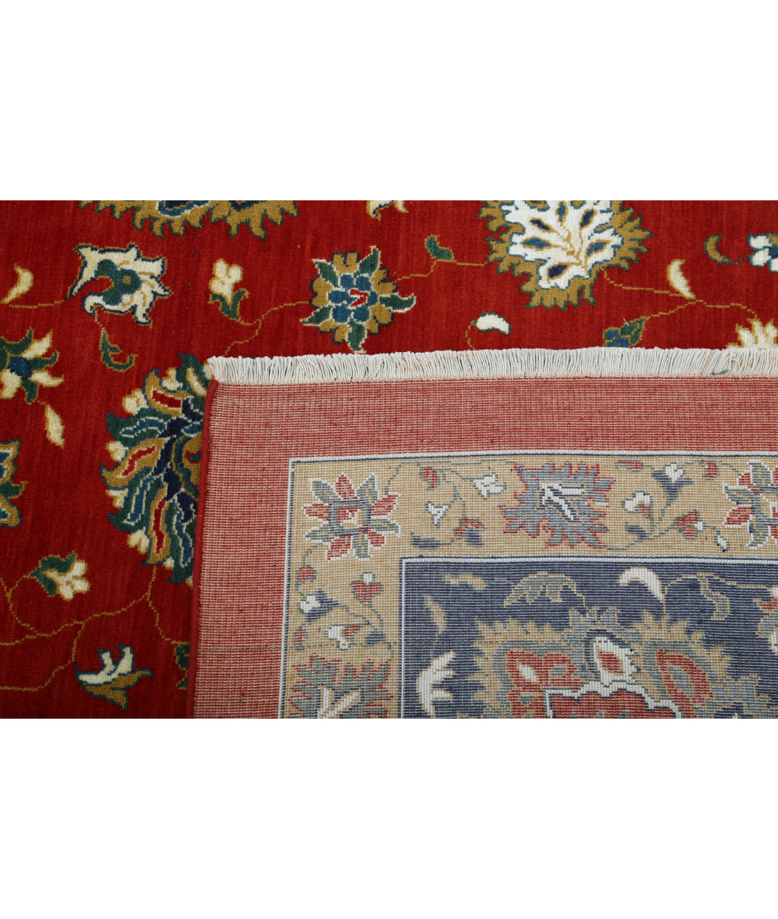 Gulshan 8'10'' X 12'3'' Power-Loomed Wool-Bamboo Silk Rug 8'10'' x 12'3'' (265 X 368) / Red / Blue