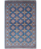 Gulshan 3'11'' X 6'0'' Power-Loomed Wool-Bamboo Silk Rug 3'11'' x 6'0'' (118 X 180) / Blue / Red