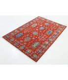 Gulshan 4'0'' X 5'9'' Power-Loomed Wool-Bamboo Silk Rug 4'0'' x 5'9'' (120 X 173) / Red / Blue