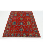 Gulshan 4'0'' X 5'9'' Power-Loomed Wool-Bamboo Silk Rug 4'0'' x 5'9'' (120 X 173) / Red / Blue
