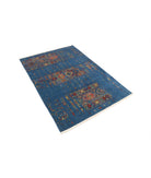 Gulshan 4'0'' X 5'9'' Power-Loomed Wool-Bamboo Silk Rug 4'0'' x 5'9'' (120 X 173) / Blue / Red