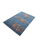 Gulshan 4'0'' X 5'9'' Power-Loomed Wool-Bamboo Silk Rug 4'0'' x 5'9'' (120 X 173) / Blue / Red