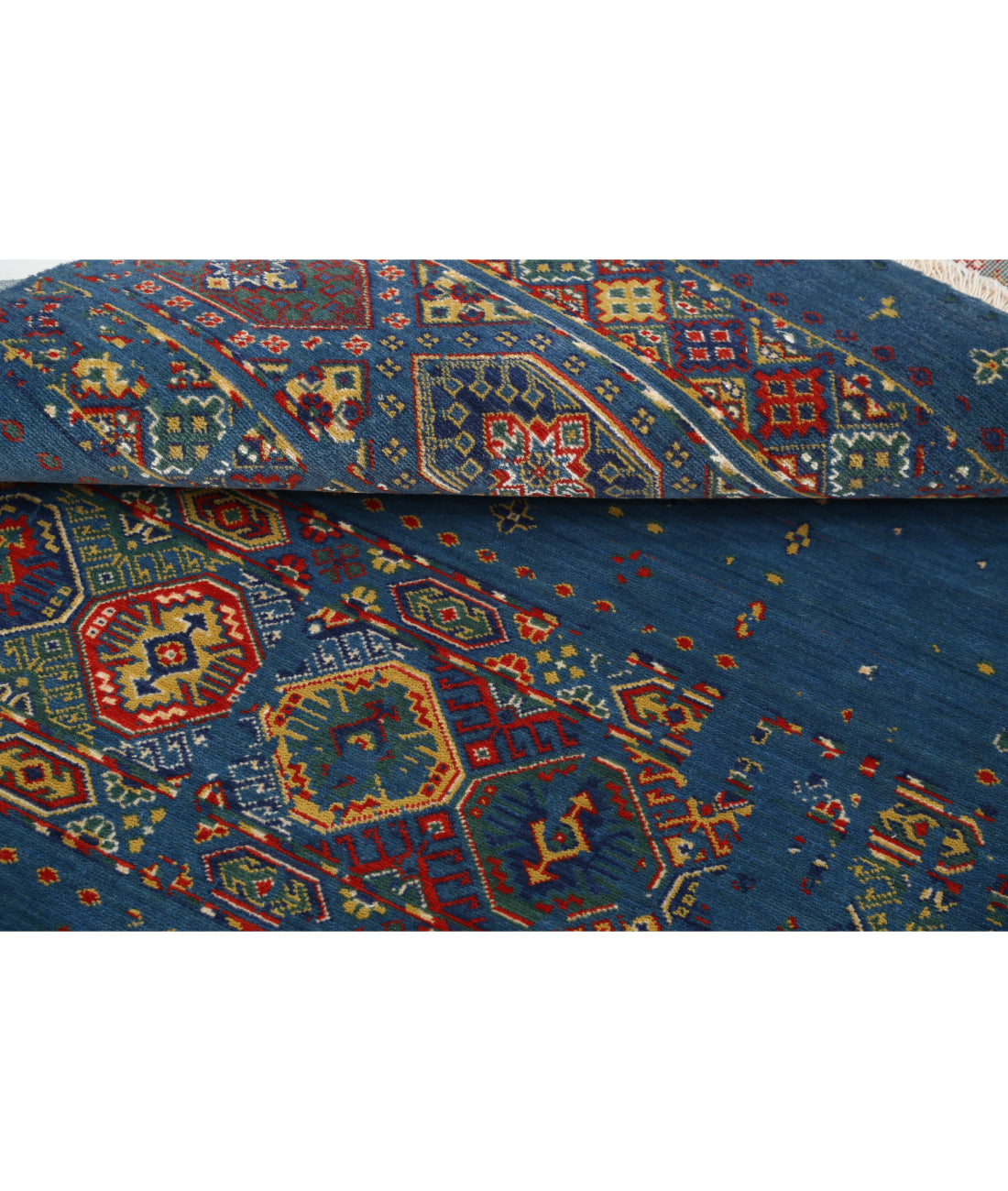 Gulshan 4'0'' X 5'9'' Power-Loomed Wool-Bamboo Silk Rug 4'0'' x 5'9'' (120 X 173) / Blue / Red