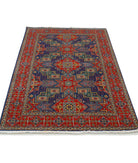 Gulshan 4'0'' X 5'9'' Power-Loomed Wool-Bamboo Silk Rug 4'0'' x 5'9'' (120 X 173) / Blue / Red