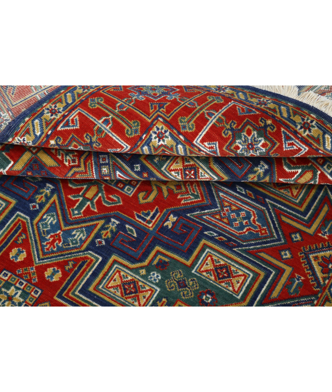 Gulshan 4'0'' X 5'9'' Power-Loomed Wool-Bamboo Silk Rug 4'0'' x 5'9'' (120 X 173) / Blue / Red
