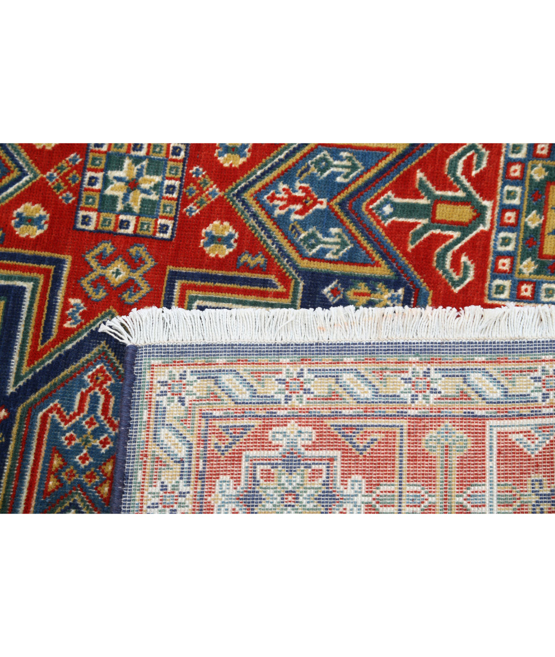 Gulshan 4'0'' X 5'9'' Power-Loomed Wool-Bamboo Silk Rug 4'0'' x 5'9'' (120 X 173) / Blue / Red