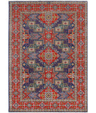 Gulshan 4'0'' X 5'9'' Power-Loomed Wool-Bamboo Silk Rug 4'0'' x 5'9'' (120 X 173) / Blue / Red