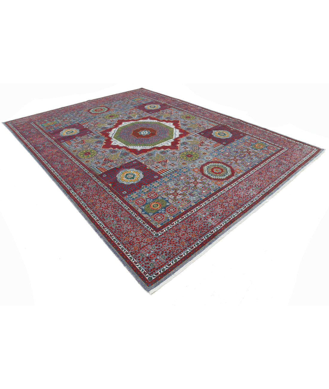 Gulshan 8'10'' X 11'11'' Power-Loomed Wool-Bamboo Silk Rug 8'10'' x 11'11'' (265 X 358) / Red / Red