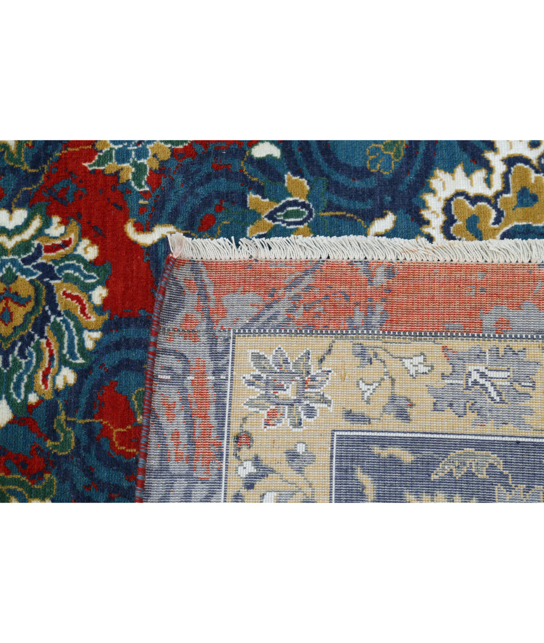Gulshan 8'10'' X 12'2'' Power-Loomed Wool-Bamboo Silk Rug 8'10'' x 12'2'' (265 X 365) / Blue / Red