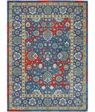 Gulshan 8'10'' X 12'2'' Power-Loomed Wool-Bamboo Silk Rug 8'10'' x 12'2'' (265 X 365) / Blue / Red