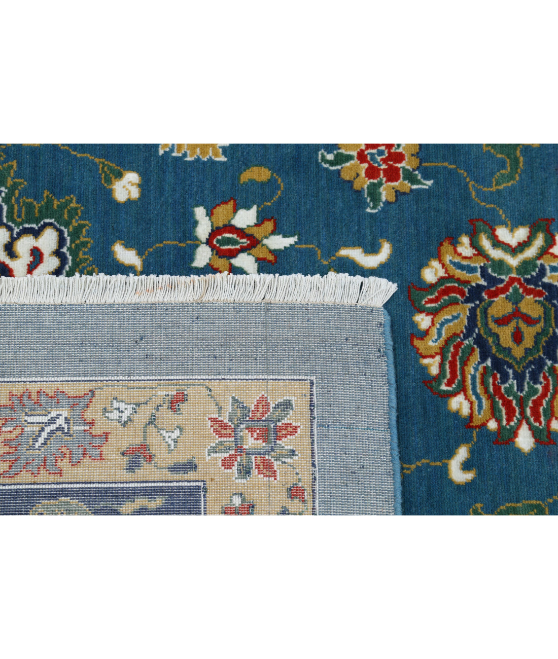 Gulshan 8'10'' X 12'3'' Power-Loomed Wool-Bamboo Silk Rug 8'10'' x 12'3'' (265 X 368) / Teal / Blue