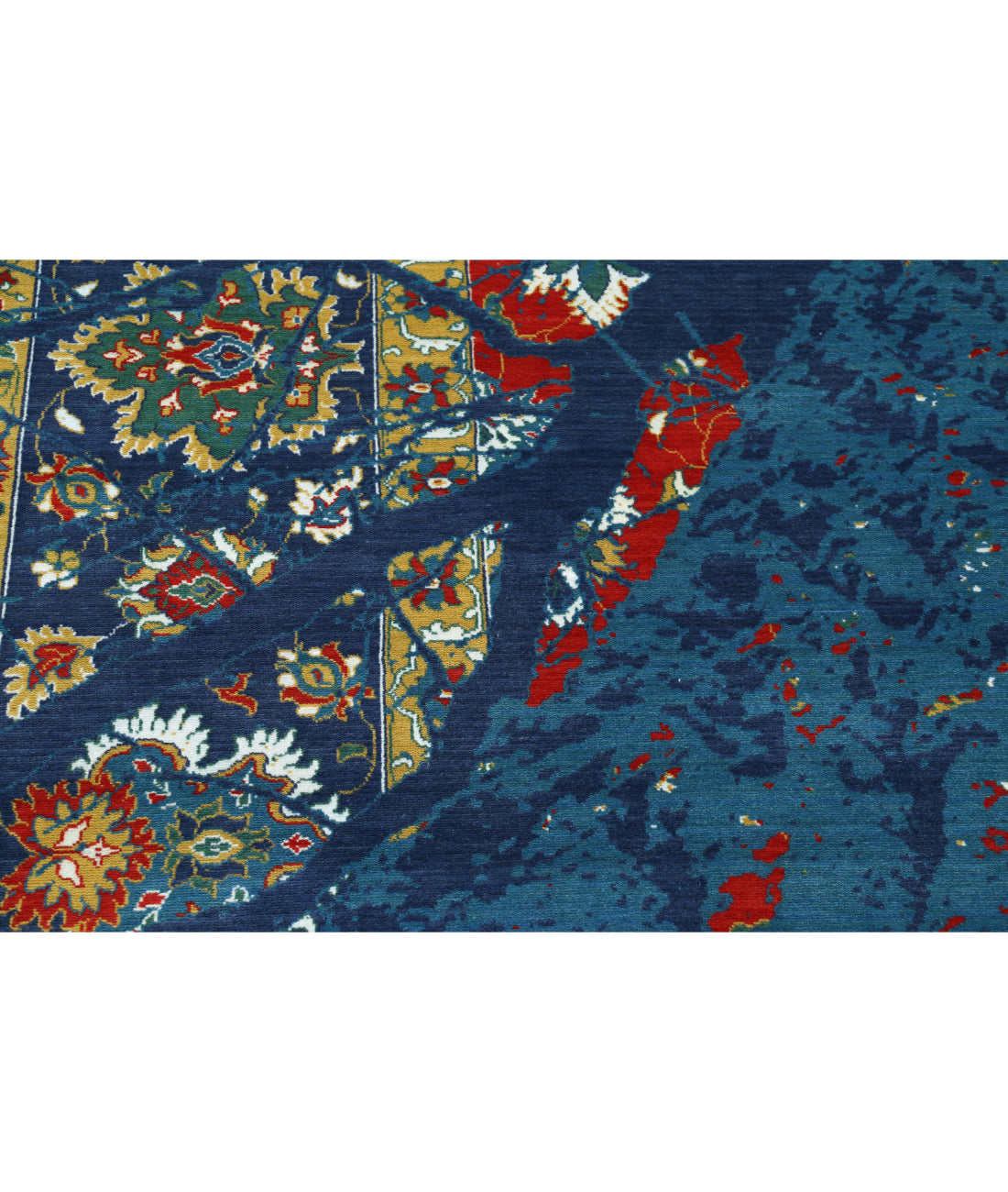 Gulshan 8'10'' X 12'3'' Power-Loomed Wool-Bamboo Silk Rug 8'10'' x 12'3'' (265 X 368) / Blue / Red