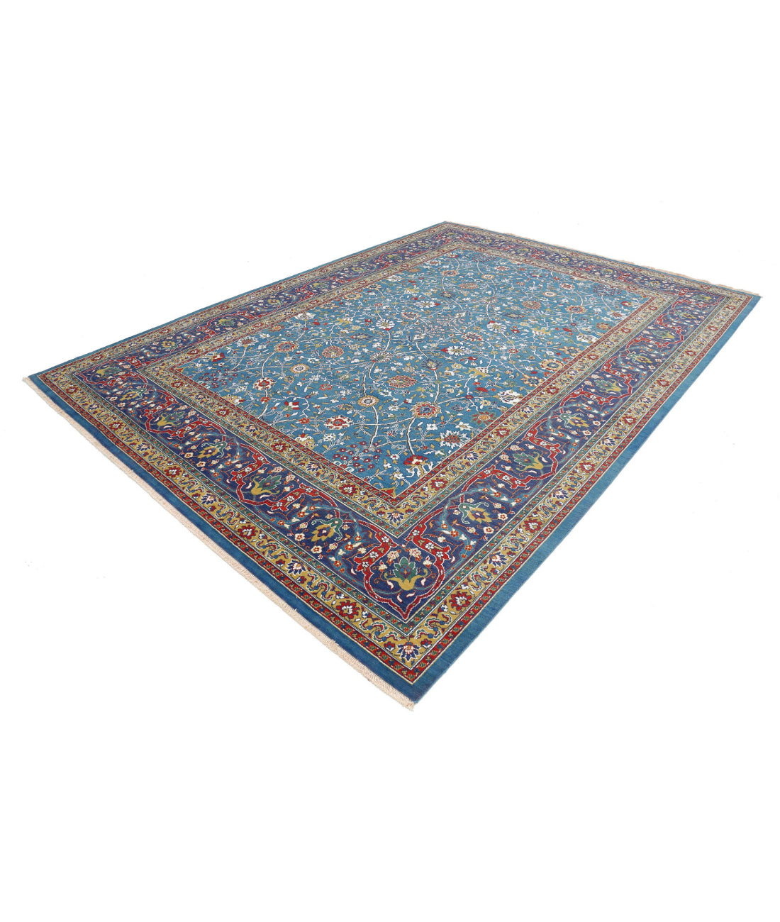 Gulshan 8'10'' X 12'1'' Power-Loomed Wool-Bamboo Silk Rug 8'10'' x 12'1'' (265 X 363) / Teal / Blue