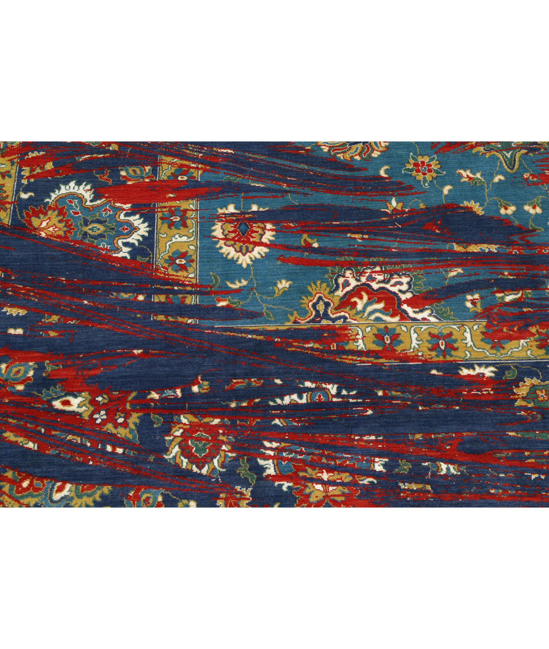 Gulshan 8'10'' X 12'3'' Power-Loomed Wool-Bamboo Silk Rug 8'10'' x 12'3'' (265 X 368) / Teal / Blue