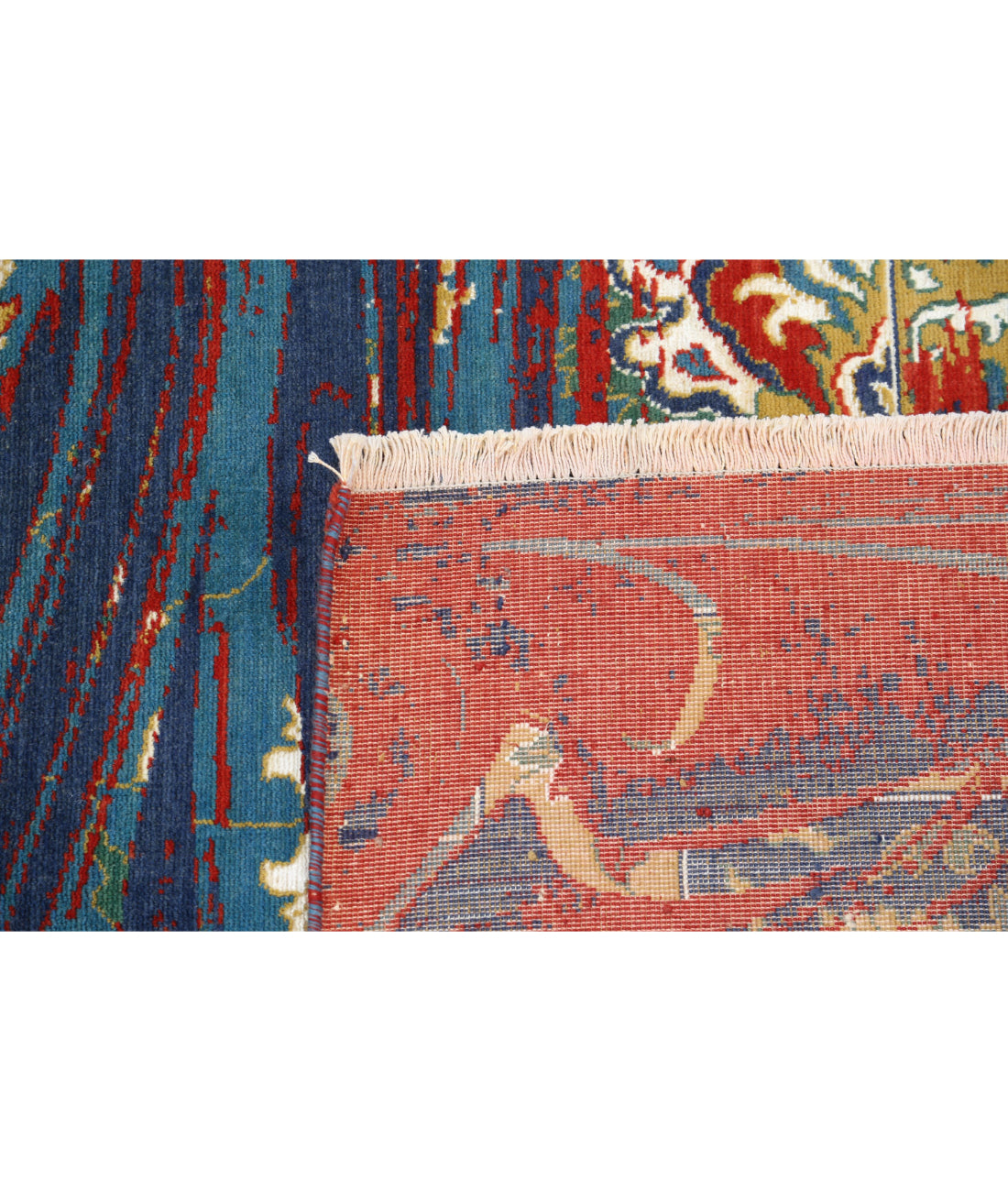 Gulshan 8'10'' X 12'3'' Power-Loomed Wool-Bamboo Silk Rug 8'10'' x 12'3'' (265 X 368) / Teal / Blue