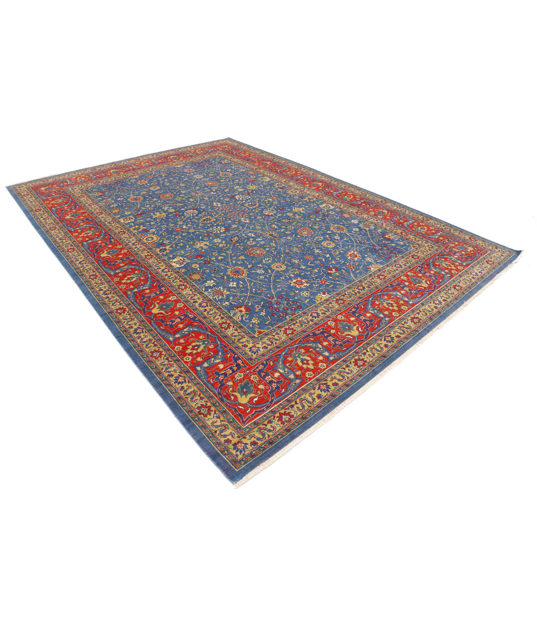 Gulshan 8'10'' X 12'2'' Power-Loomed Wool-Bamboo Silk Rug 8'10'' x 12'2'' (265 X 365) / Blue / Red