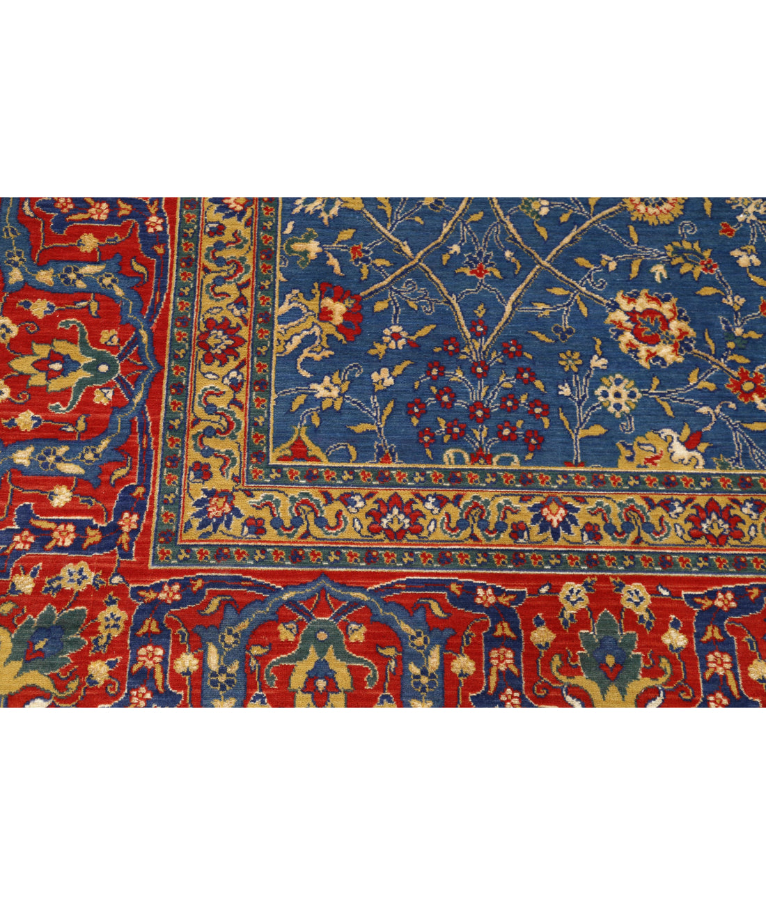 Gulshan 8'10'' X 12'2'' Power-Loomed Wool-Bamboo Silk Rug 8'10'' x 12'2'' (265 X 365) / Blue / Red