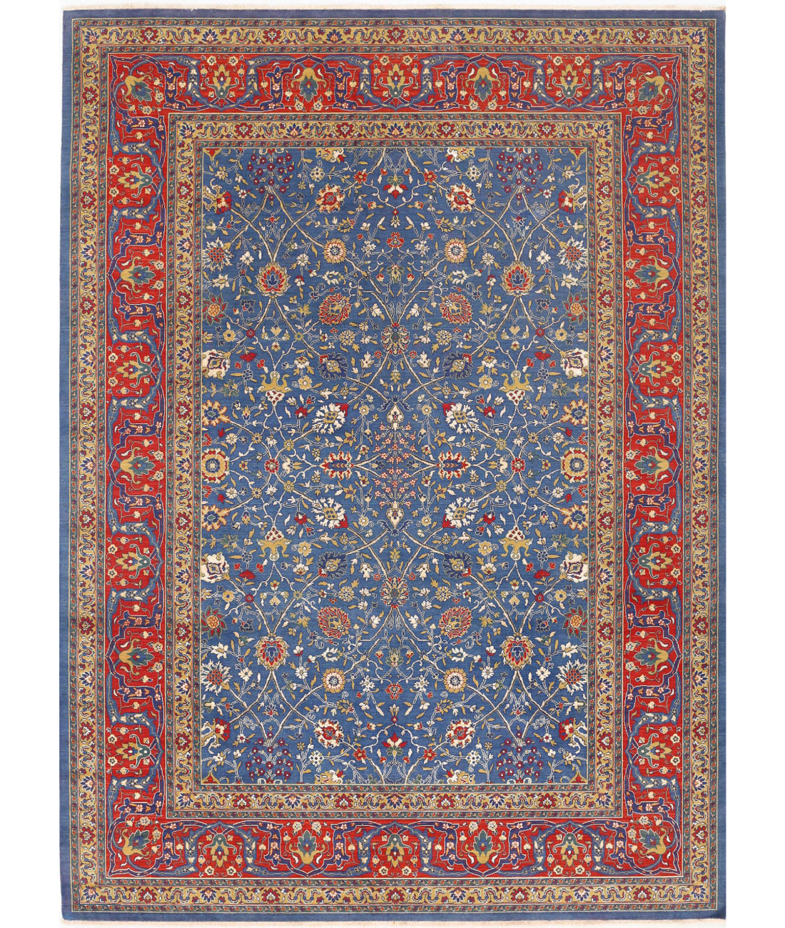 Gulshan 8'10'' X 12'2'' Power-Loomed Wool-Bamboo Silk Rug 8'10'' x 12'2'' (265 X 365) / Blue / Red