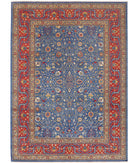 Gulshan 8'10'' X 12'2'' Power-Loomed Wool-Bamboo Silk Rug 8'10'' x 12'2'' (265 X 365) / Blue / Red