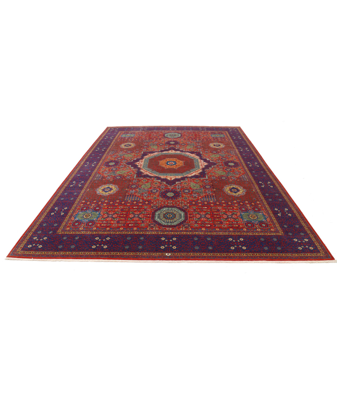 Gulshan 8'10'' X 11'11'' Power-Loomed Wool-Bamboo Silk Rug 8'10'' x 11'11'' (265 X 358) / Red / Blue
