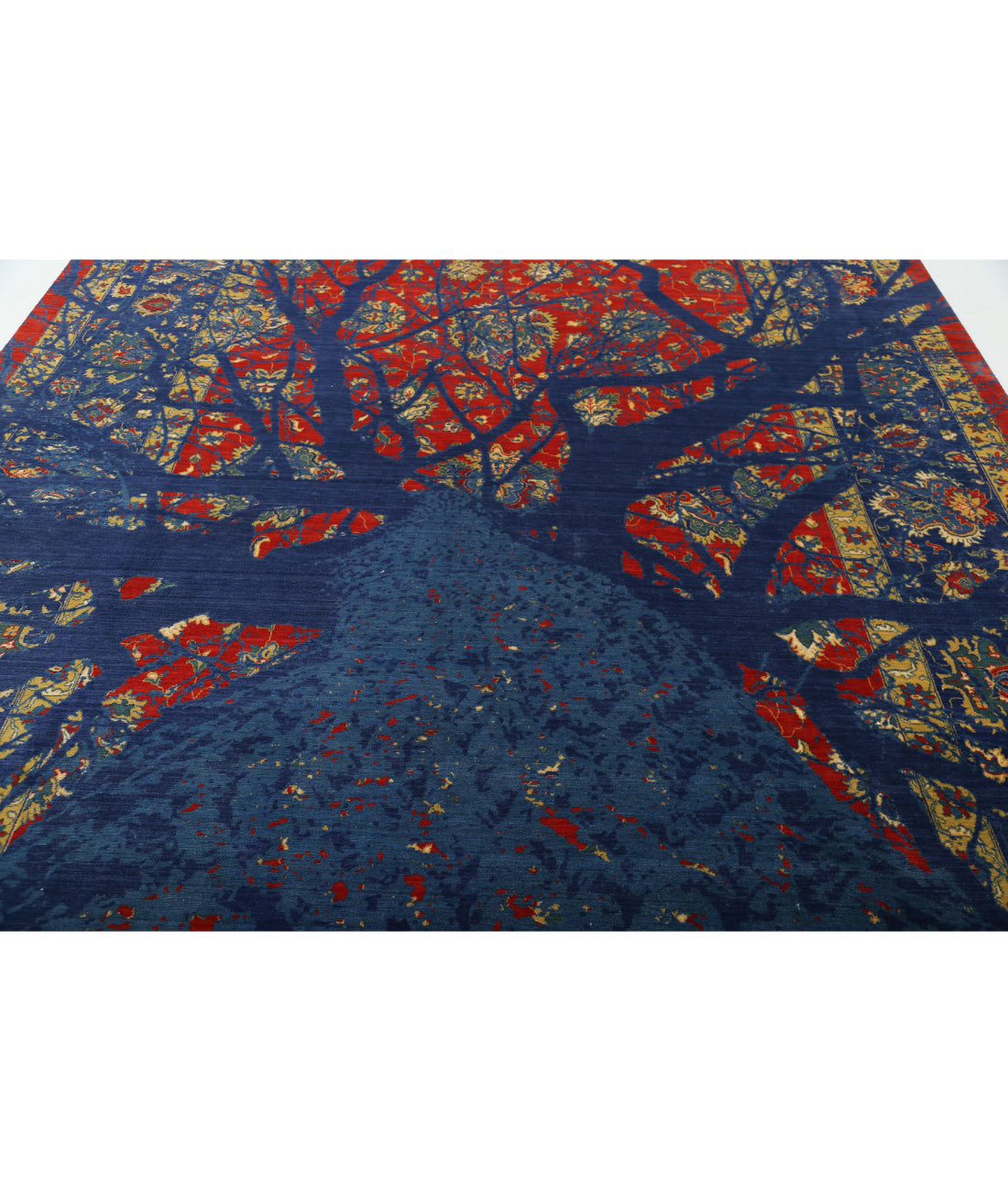 Gulshan 8'11'' X 12'4'' Power-Loomed Wool-Bamboo Silk Rug 8'11'' x 12'4'' (268 X 370) / Red / Blue