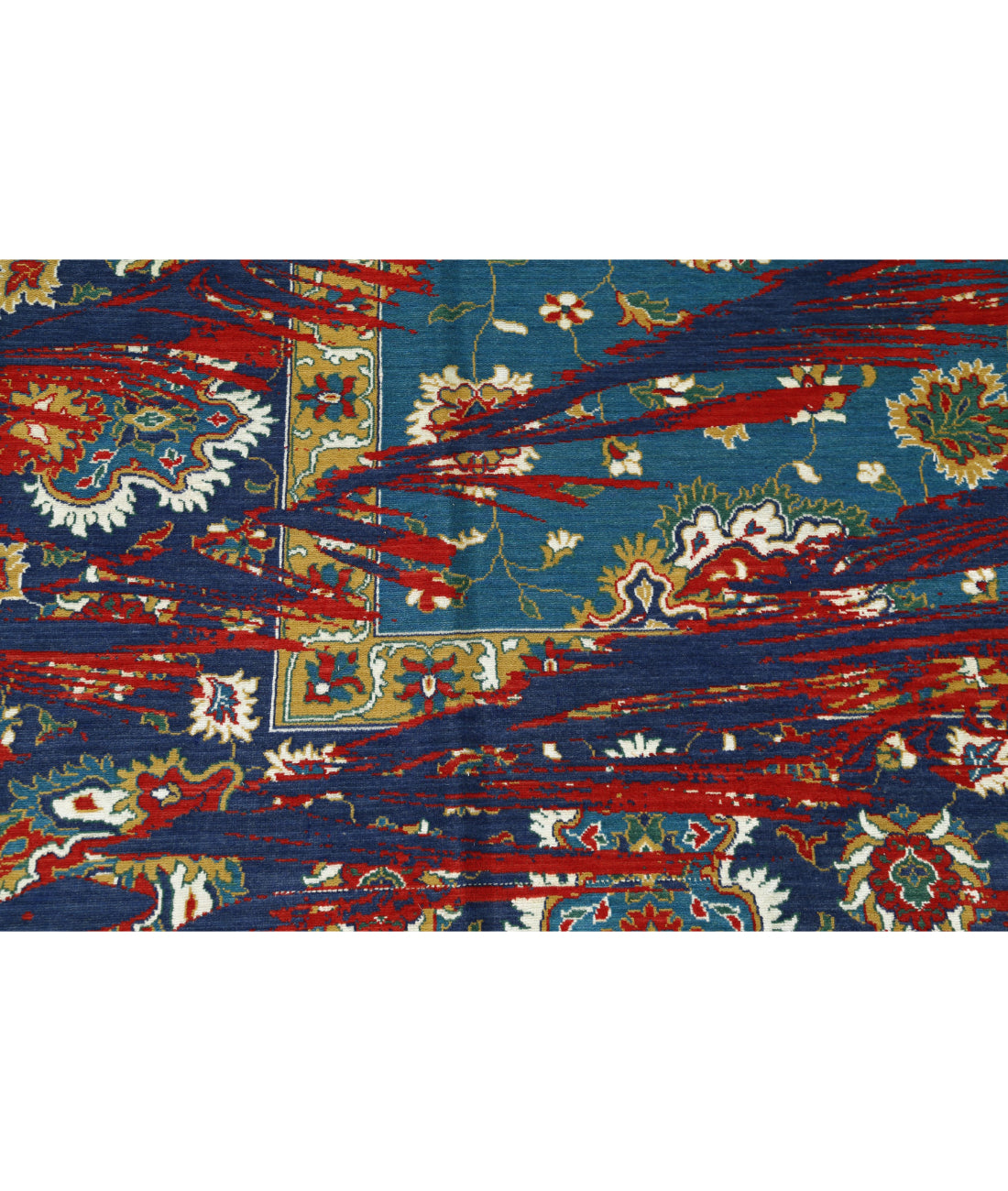Gulshan 8'10'' X 12'3'' Power-Loomed Wool-Bamboo Silk Rug 8'10'' x 12'3'' (265 X 368) / Red / Blue