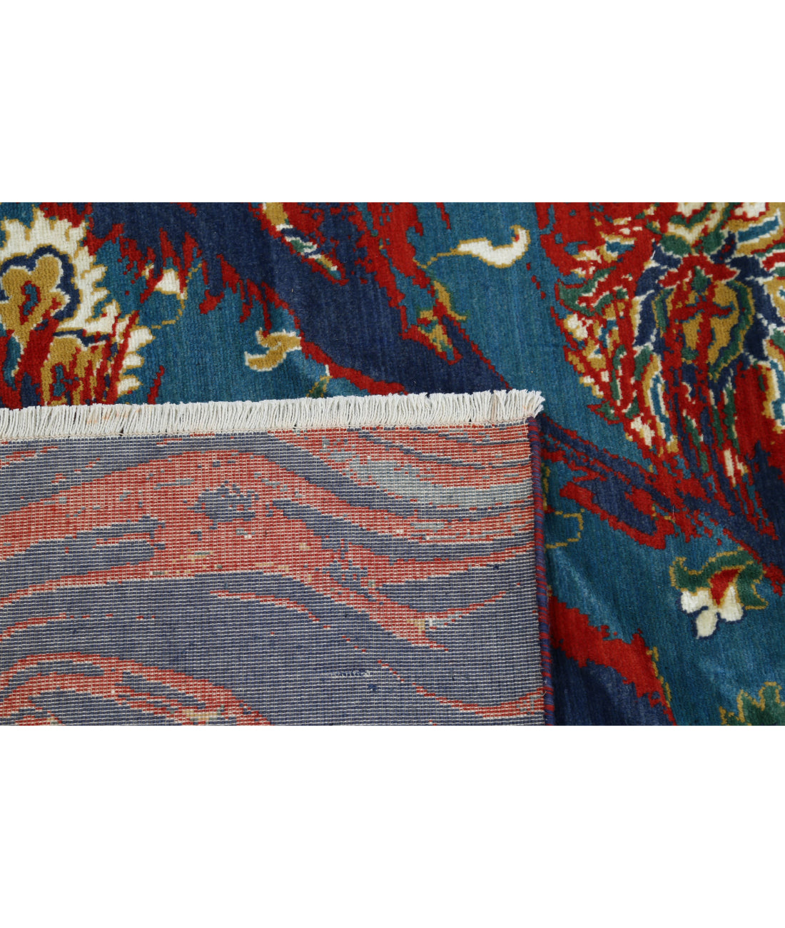 Gulshan 8'10'' X 12'3'' Power-Loomed Wool-Bamboo Silk Rug 8'10'' x 12'3'' (265 X 368) / Red / Blue