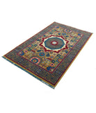 Gulshan 3'10'' X 6'0'' Power-Loomed Wool-Bamboo Silk Rug 3'10'' x 6'0'' (115 X 180) / Gold / Blue