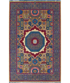 Gulshan 3'10'' X 6'0'' Power-Loomed Wool-Bamboo Silk Rug 3'10'' x 6'0'' (115 X 180) / Gold / Blue