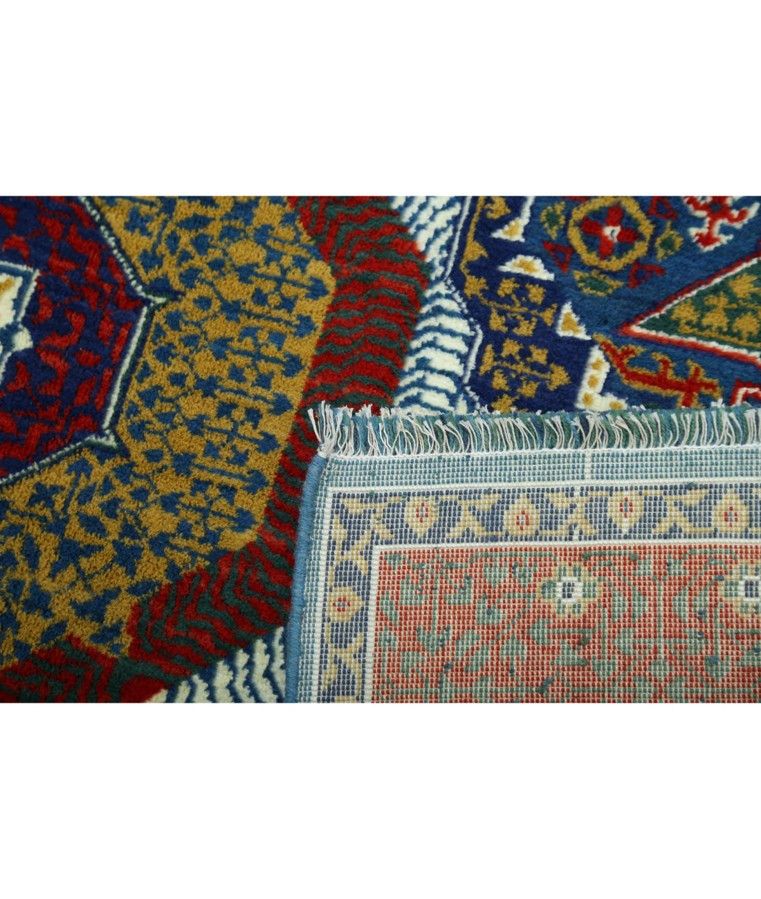 Gulshan 3'10'' X 6'0'' Power-Loomed Wool-Bamboo Silk Rug 3'10'' x 6'0'' (115 X 180) / Blue / Red