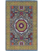 Gulshan 3'10'' X 6'0'' Power-Loomed Wool-Bamboo Silk Rug 3'10'' x 6'0'' (115 X 180) / Green / Gold