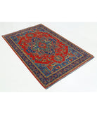 Gulshan 3'10'' X 6'0'' Power-Loomed Wool-Bamboo Silk Rug 3'10'' x 6'0'' (115 X 180) / Red / Blue