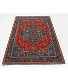 Gulshan 3'10'' X 6'0'' Power-Loomed Wool-Bamboo Silk Rug 3'10'' x 6'0'' (115 X 180) / Red / Blue