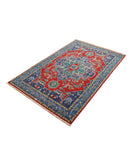 Gulshan 3'10'' X 6'0'' Power-Loomed Wool-Bamboo Silk Rug 3'10'' x 6'0'' (115 X 180) / Red / Blue