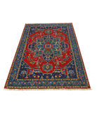 Gulshan 3'10'' X 6'0'' Power-Loomed Wool-Bamboo Silk Rug 3'10'' x 6'0'' (115 X 180) / Red / Blue