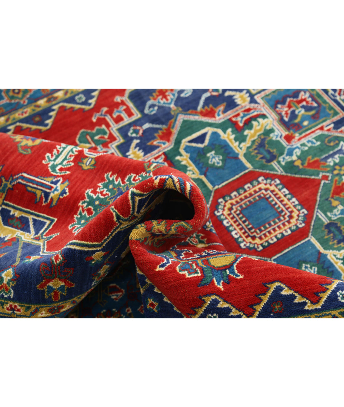 Gulshan 3'10'' X 6'0'' Power-Loomed Wool-Bamboo Silk Rug 3'10'' x 6'0'' (115 X 180) / Red / Blue