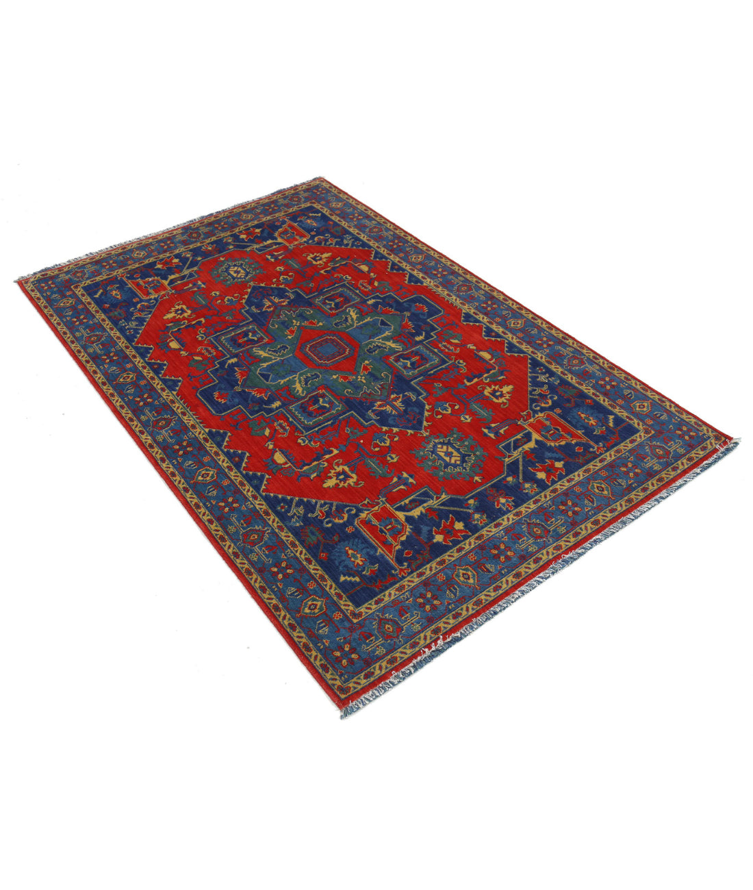 Gulshan 3'10'' X 6'0'' Power-Loomed Wool Rug 3'10'' x 6'0'' (115 X 180) / Blue / Red