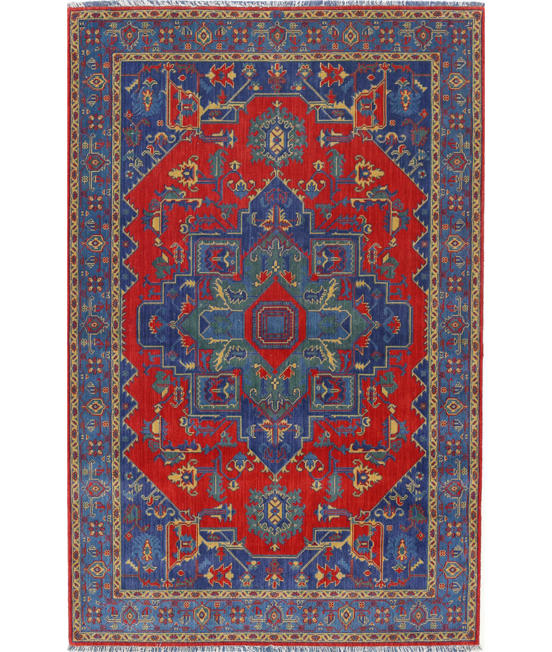 Gulshan 3'10'' X 6'0'' Power-Loomed Wool Rug 3'10'' x 6'0'' (115 X 180) / Blue / Red