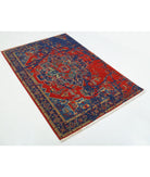 Gulshan 3'11'' X 5'9'' Power-Loomed Wool-Bamboo Silk Rug 3'11'' x 5'9'' (118 X 173) / Red / Blue