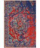 Gulshan 3'11'' X 5'9'' Power-Loomed Wool-Bamboo Silk Rug 3'11'' x 5'9'' (118 X 173) / Red / Blue