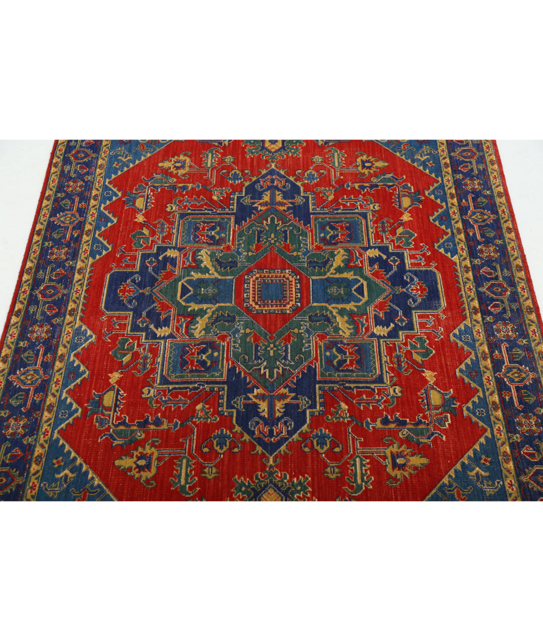 Gulshan 3'1'' X 6'1'' Power-Loomed Wool-Bamboo Silk Rug 3'1'' x 6'1'' (93 X 183) / Red / Blue