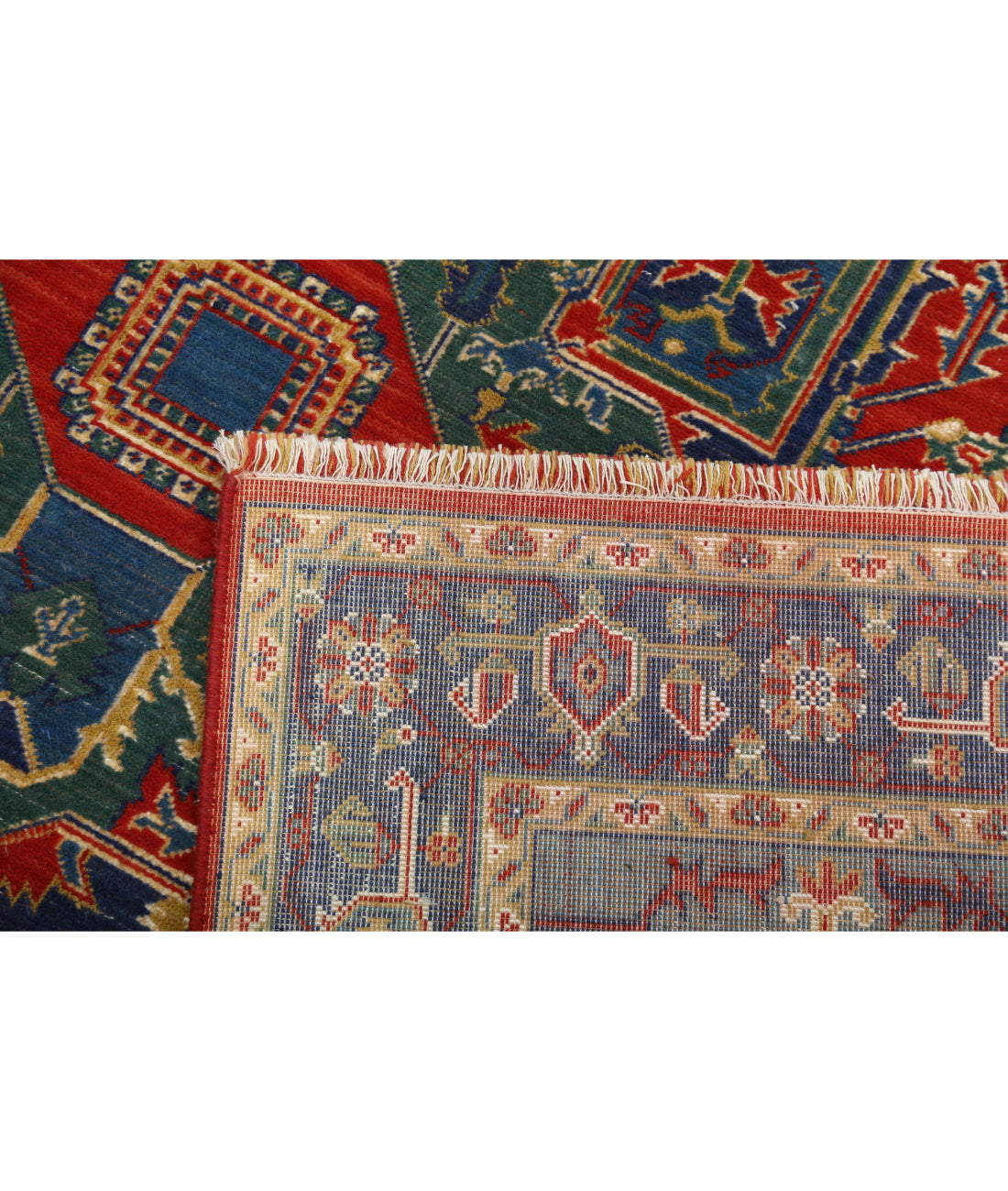 Gulshan 3'1'' X 6'1'' Power-Loomed Wool-Bamboo Silk Rug 3'1'' x 6'1'' (93 X 183) / Red / Blue