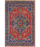 Gulshan 3'1'' X 6'1'' Power-Loomed Wool-Bamboo Silk Rug 3'1'' x 6'1'' (93 X 183) / Red / Blue