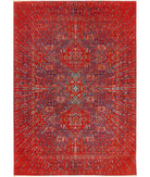 Gulshan 4'0'' X 5'9'' Power-Loomed Wool-Bamboo Silk Rug 4'0'' x 5'9'' (120 X 173) / Red / Blue