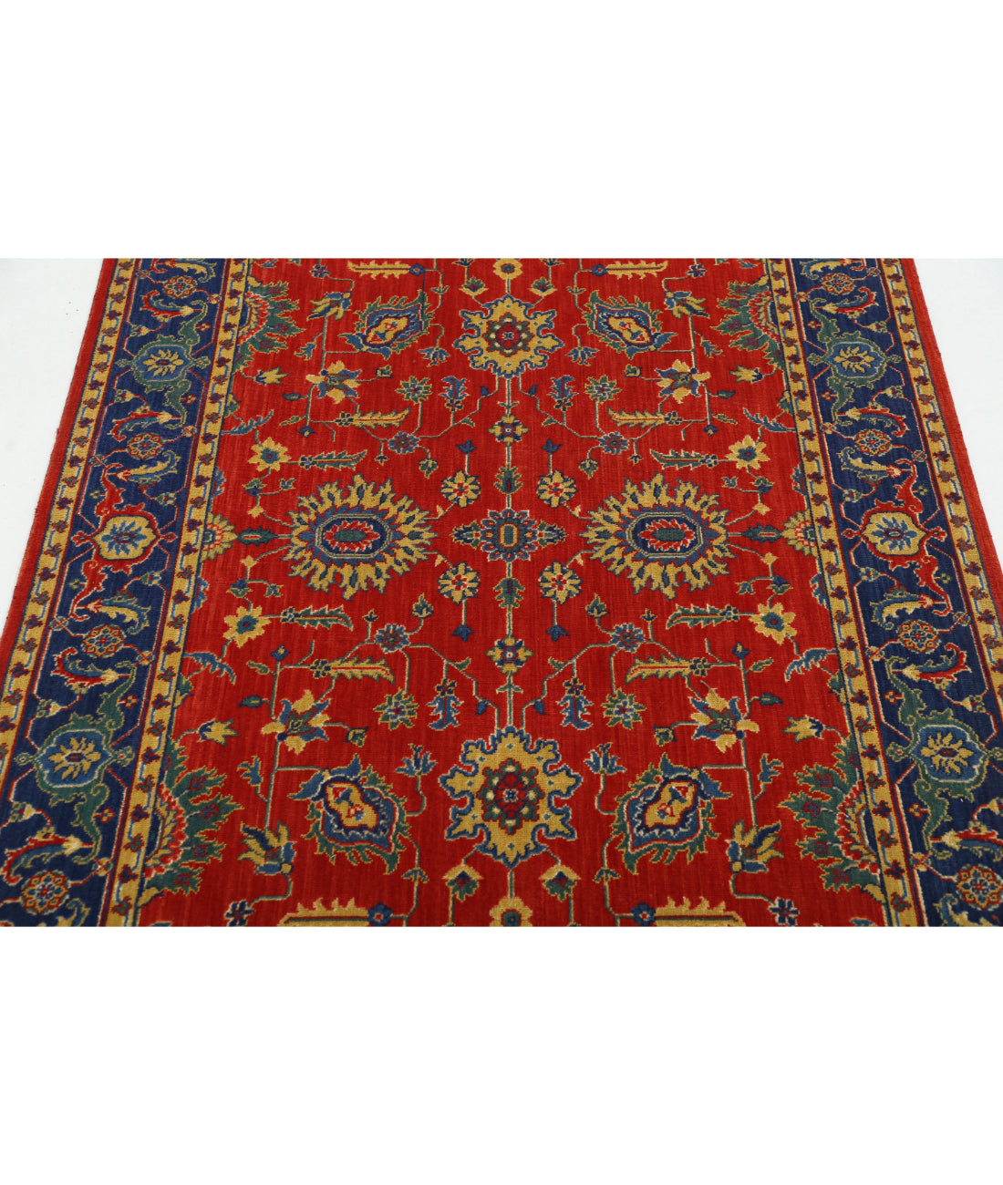 Gulshan 3'10'' X 6'0'' Power-Loomed Wool-Bamboo Silk Rug 3'10'' x 6'0'' (115 X 180) / Red / Blue