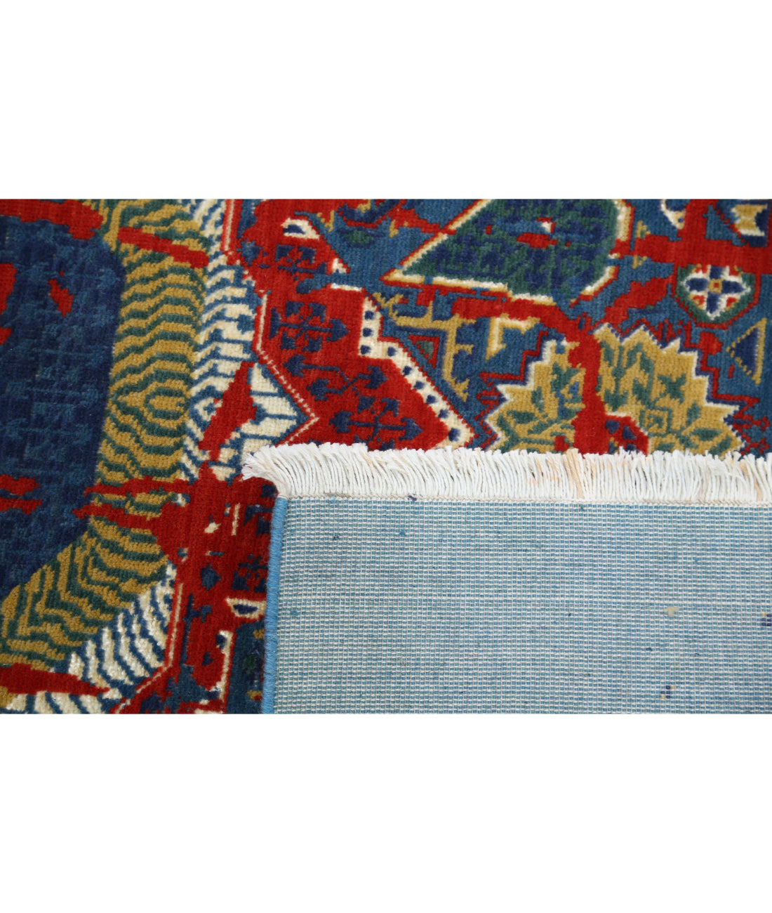 Gulshan 3'11'' X 5'9'' Power-Loomed Wool-Bamboo Silk Rug 3'11'' x 5'9'' (118 X 173) / Blue / Red