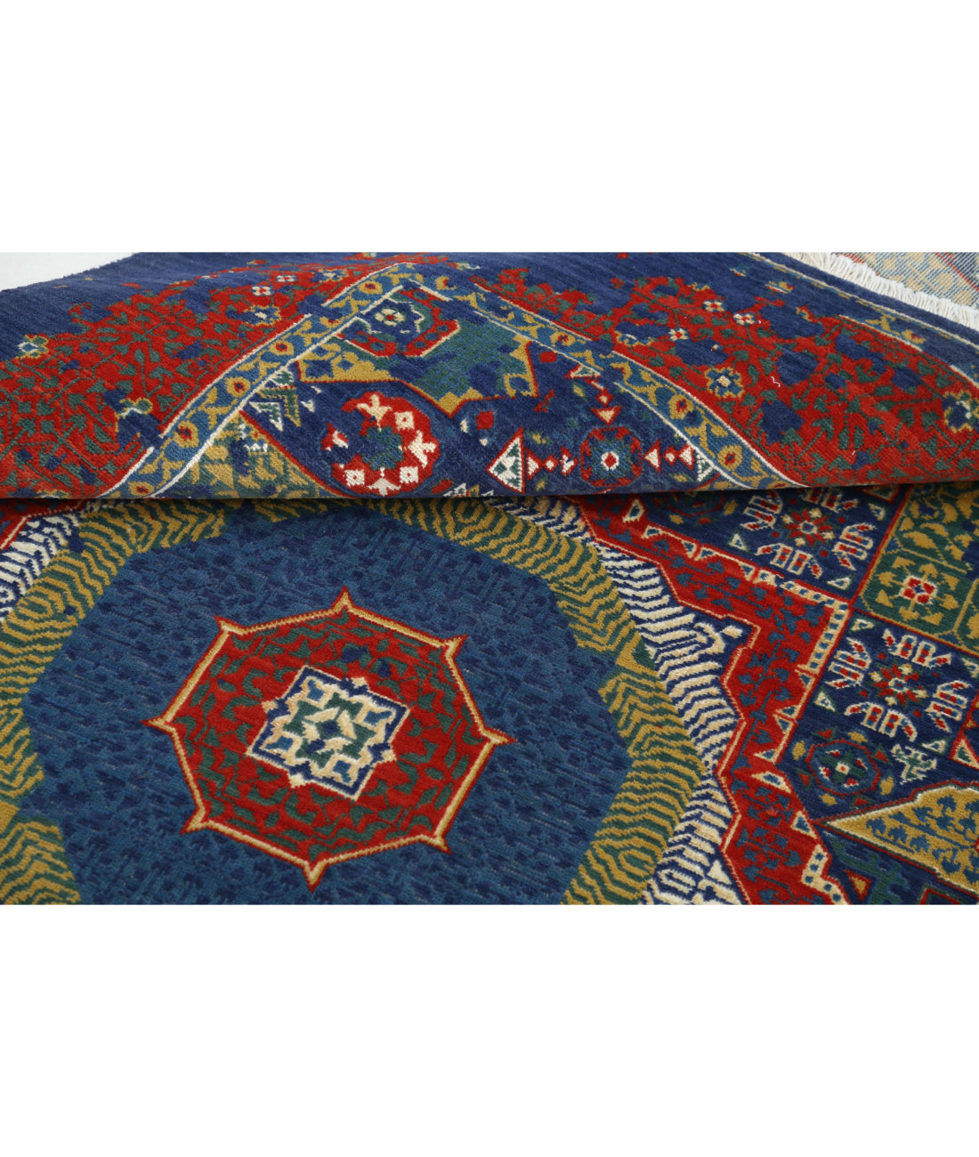 Gulshan 4'0'' X 5'9'' Power-Loomed Wool-Bamboo Silk Rug 4'0'' x 5'9'' (120 X 173) / Blue / Blue